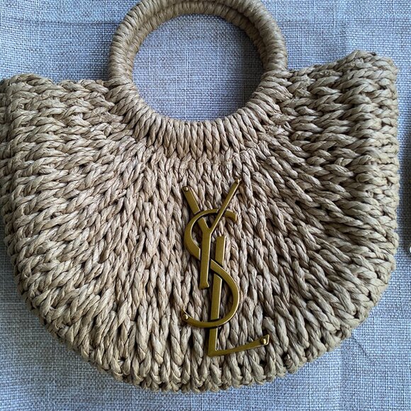 Yves Saint Laurent Straw Handbag With Round Handle Design - Picture 2 of 7